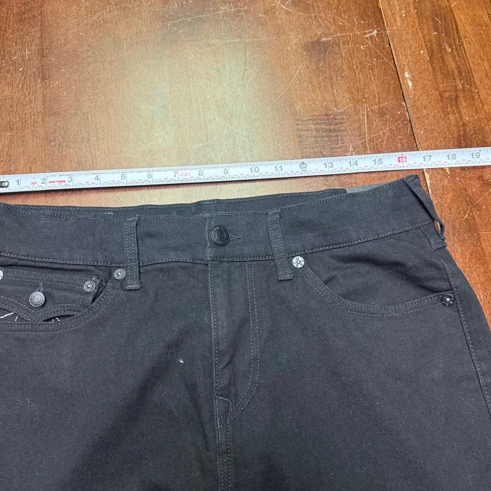 NWT True Religion Rocco Relaxed Skinny Jeans Mens 32 Black Flap Pocket 105707